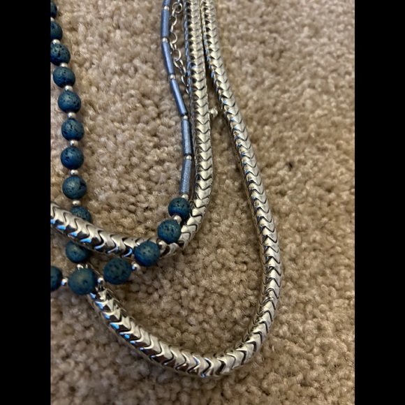 Treska zevar Triple Necklaces silver turquoise - Picture 3 of 5